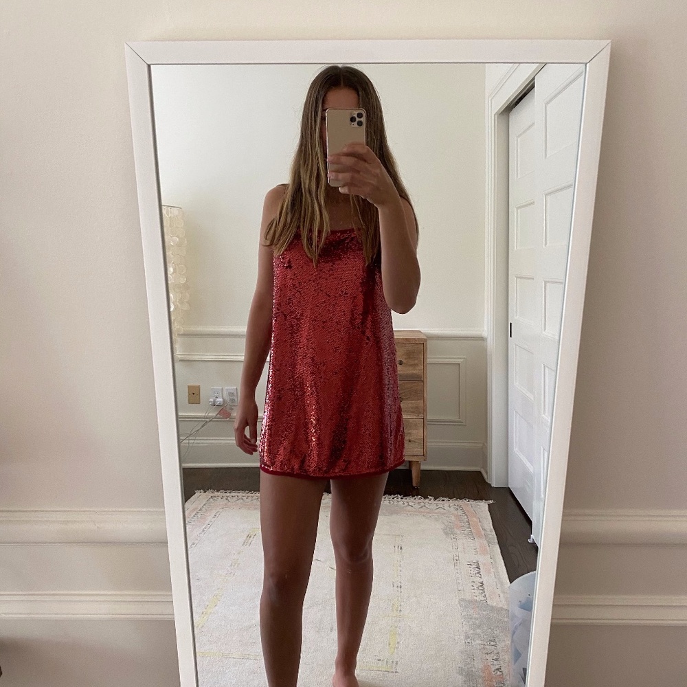 Brand new red free people dress